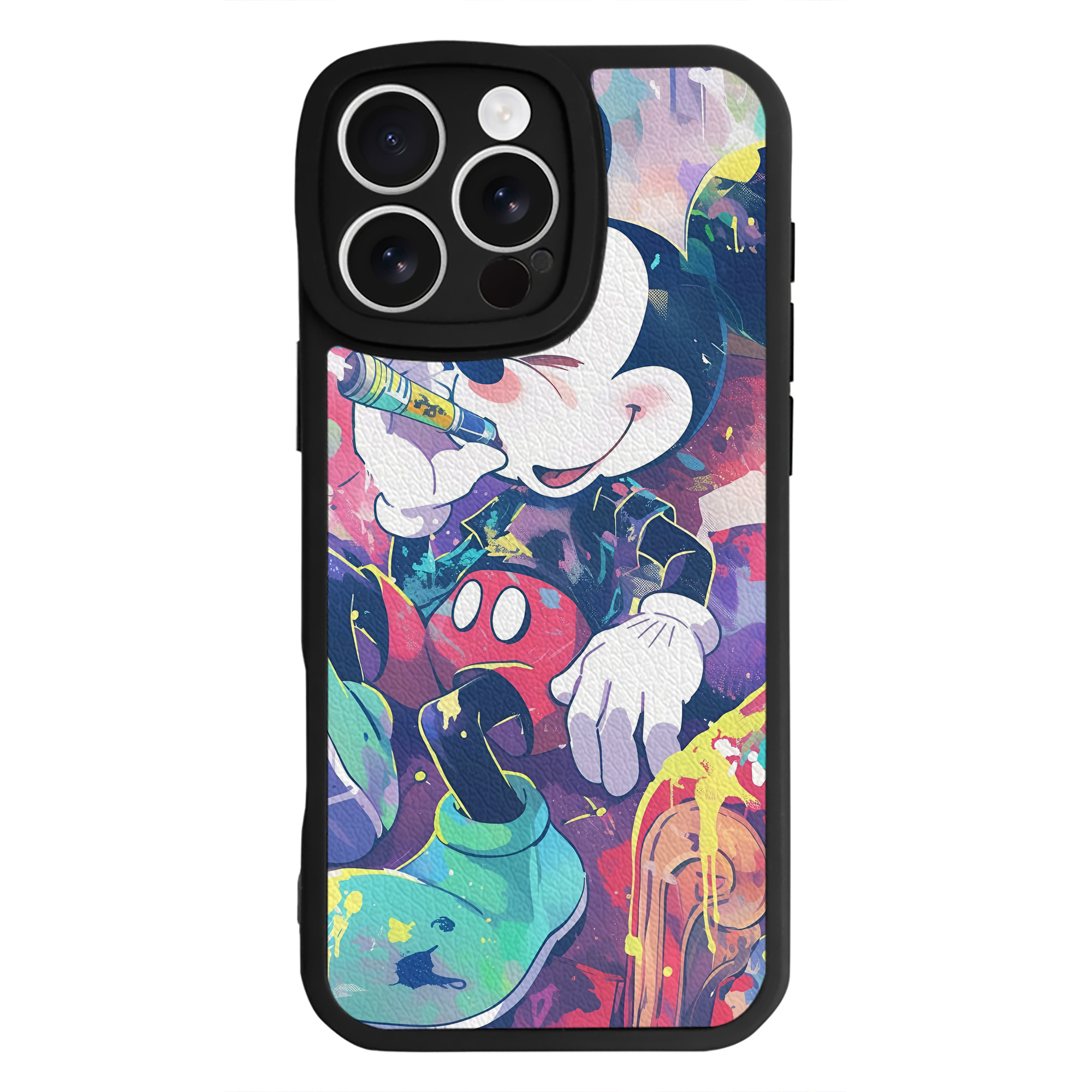 （画像用） ミッキーマウス Mickey Mouse 【iPhone 16シリーズ対応】シリコンスマホケース（レザー調） 材質：シリコン
